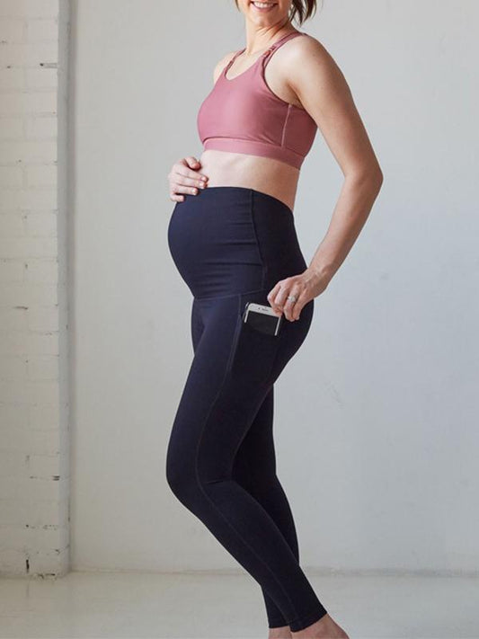 Pockets High Waisted Push Up Sports Yoga Long Maternity Legging