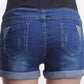 Seindeal High Rise Stretch Pockets Buttons Denim Maternity Short Jeans Plus Size