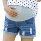 Ripped Pockets Buttons Abdomen Supportive High Rise Stretch Denim Shorts