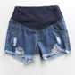 Seindeal Ripped Pockets Buttons Abdomen Supportive High Rise Stretch Denim Shorts