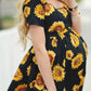 Sunflower Pattern Draped Sashes Pleated Maternity Mini Dress Summer