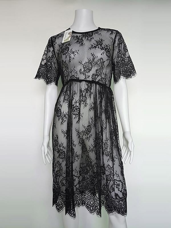 Lace Sheer Maternity For Baby Shower Midi Dress