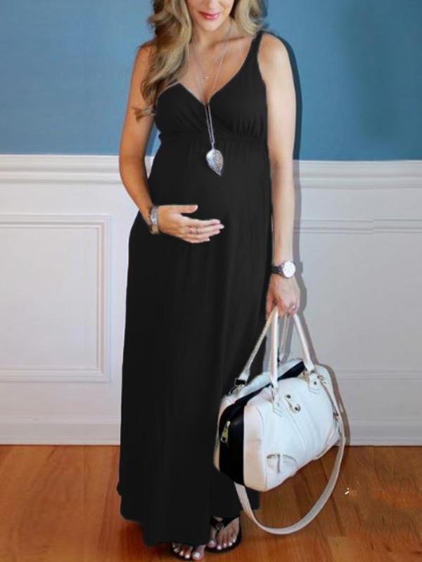 Spaghetti Strap V-neck Photoshoot Baby Shower Maternity Maxi Dress Halloween