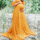 Seindeal Off Shoulder Lace for Baby Shower Maternity Maxi Dress