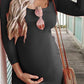 Long Sleeve Bodycon Round Neck Maternity Mini Dress