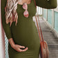 Long Sleeve Bodycon Round Neck Maternity Mini Dress