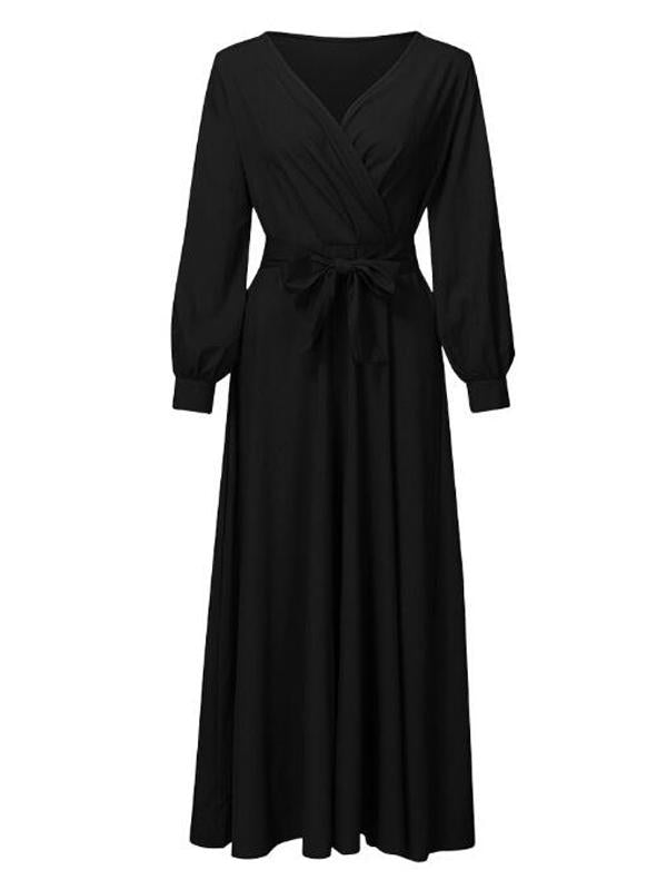 Seindeal Long Sleeve Sashes Draped Baby Shower Party Maternity Dress