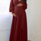 Seindeal Long Sleeve Sashes Draped Baby Shower Party Maternity Dress