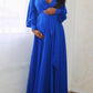 Seindeal Long Sleeve Sashes Draped Baby Shower Party Maternity Dress