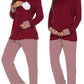 Seindeal Striped Sleepwear Maternity Nursing Pajama Sets Breastfeeding for Lactant Women