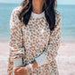 Seindeal Leopard Print Round Neck Casual Maternity T-Shirt
