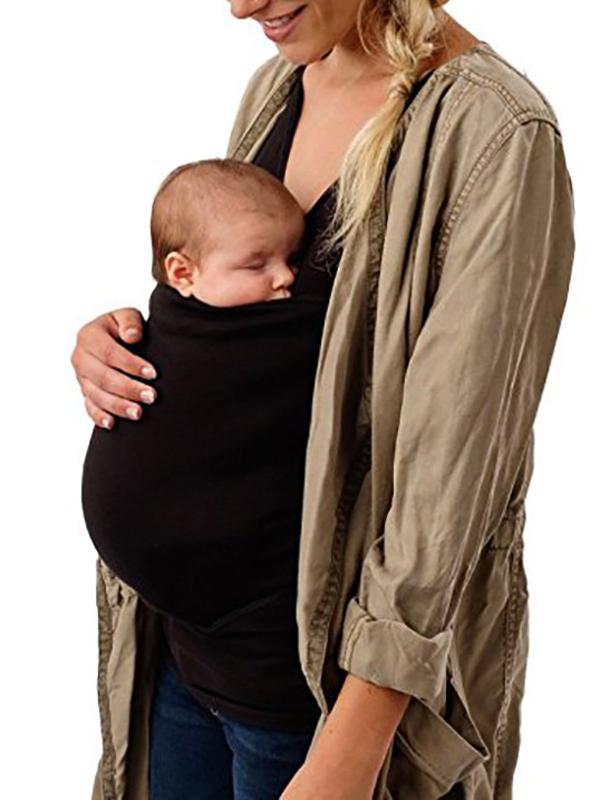 Seindeal Long Sleeve Kangaroo Pockets Baby Bag Carrier Maternity T-Shirt