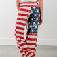 Seindeal American Flag Striped Print Drawstring Long Lounge Pants Pajama