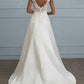 White Solid Color Lace Backless V Neck Sleeveless Women's Maxi Dresses Wedding Dress Elegant Dress