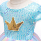 Seindeal Girls Crown Sequins Dress Summer Rainbow Tulle Grils' Dresses Kids Princess Dress for Cosplay Wedding Birthday Party Casual Outfits Clothing 2-10 Years