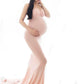 Seindeal Solid Color Bandeau Black Bodycon Maternity Dress Sheeveless Maxi