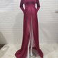 Seindeal Chiffon Draped Off-shoulder Long Sleeve Elegant Maternity Maxi Dress