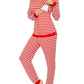 Striped Round Neck Long Sleeve Nursing Maternity Long Pajama Set