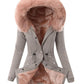 Seindeal Pockets Drawstring Buttons Hoodie Maternity Padded Coat