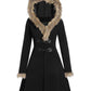 Seindeal Patchwork Buttons Fur Fashion Outfits Winter Clothes Maternity Hoodie Dress Coat