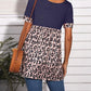 Seindeal Patchwork Leopard V-eck Short Sleeve Maternity T-Shirt Casual