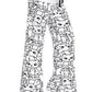 Seindeal Meow Cartoon Cat Print Wide Leg Maternity Pajama Long Lounge Pants