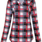 Seindeal Red-Black Plaid Maternity Nuring Blouse for Lactant Women