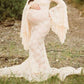 Seindeal Lace Bodycon V-neck Flare Sleeve Maternity Casual Maxi Dress