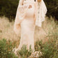 Seindeal Lace Bodycon V-neck Flare Sleeve Maternity Casual Maxi Dress