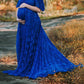 Seindeal Off Shoulder Lace for Baby Shower Maternity Maxi Dress