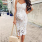 Seindeal White Sleeveless Lace Maternity Dress for Baby Shower Going Out Midi Dress