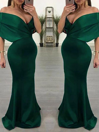 Off Shoulder Bodycon Mermaid Maternity Maxi Dress