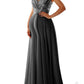 Seindeal Sequin Zipper V-neck Maternity Maxi Photoshoot Dress for Early Pregnancy