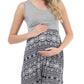 Seindeal Bohemian Print Draped Nursing Maternity Mini Dress