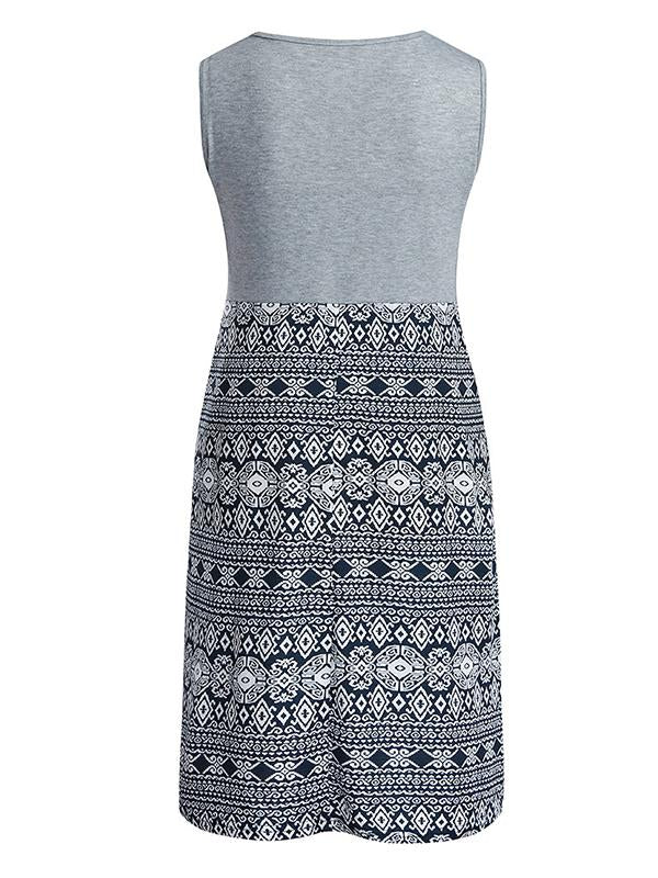 Seindeal Bohemian Print Draped Nursing Maternity Mini Dress