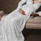 Seindeal Off Shoulder Mermaid Long Sleeve Lace Maternity Dress for Photoshoot