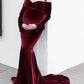 Velvet Off Shoulder Bodycon Mermaid Babyshower Maternity Maxi Dress