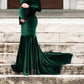 Velvet Off Shoulder Bodycon Mermaid Babyshower Maternity Maxi Dress