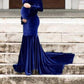 Velvet Off Shoulder Bodycon Mermaid Babyshower Maternity Maxi Dress