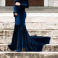 Velvet Off Shoulder Bodycon Mermaid Babyshower Maternity Maxi Dress