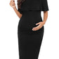 Ruffle Off Shoulder Baby Shower Fitted Maternity Midi Dress