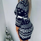 Christmas Print Maternity Sweater Fashion Mini Dress