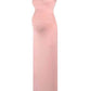 Solid Fitted Round Neck Sleeveless Maternity Maxi Dress