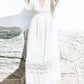 Seindeal Bohemian Backless Draped Lace V-neck Maternity Maxi Dress