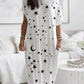 Seindeal Star Print Collarless Round Neck Short Sleeve Maternity Maxi Dress