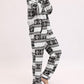 Christmas Flannel Snowflake Print Hooded Pajama Maternity Jumpsuit