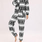 Christmas Flannel Snowflake Print Hooded Pajama Maternity Jumpsuit