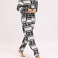 Christmas Flannel Snowflake Print Hooded Pajama Maternity Jumpsuit