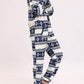 Christmas Flannel Snowflake Print Hooded Pajama Maternity Jumpsuit