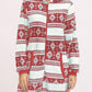 Christmas Flannel Snowflake Print Hooded Pajama Maternity Jumpsuit